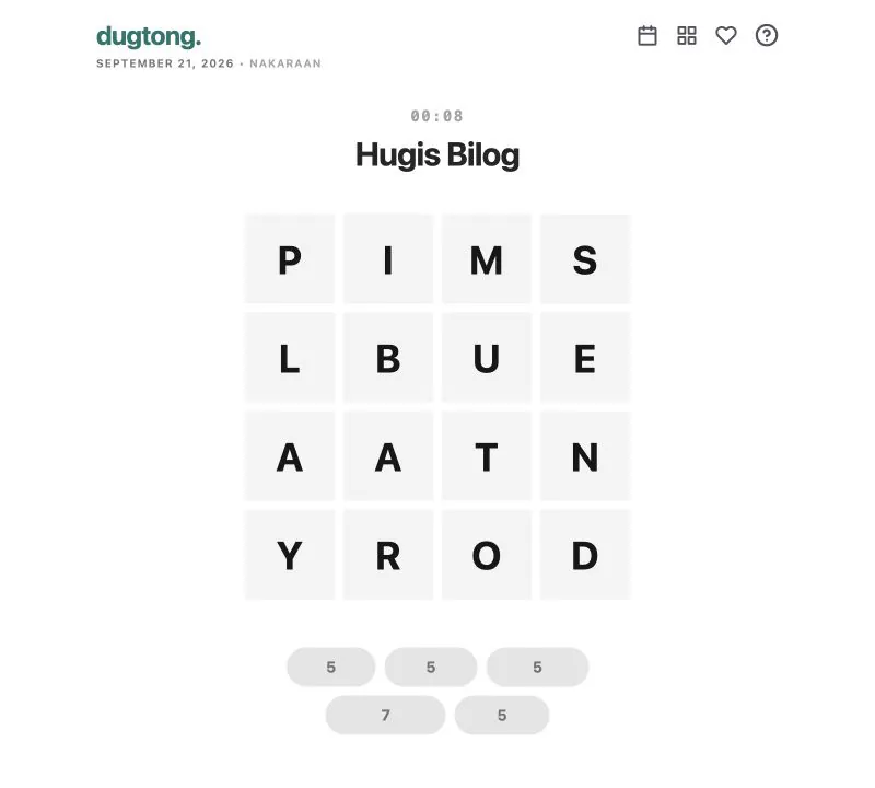 Bugtong Bugtong Game – Play Online Daily Grid