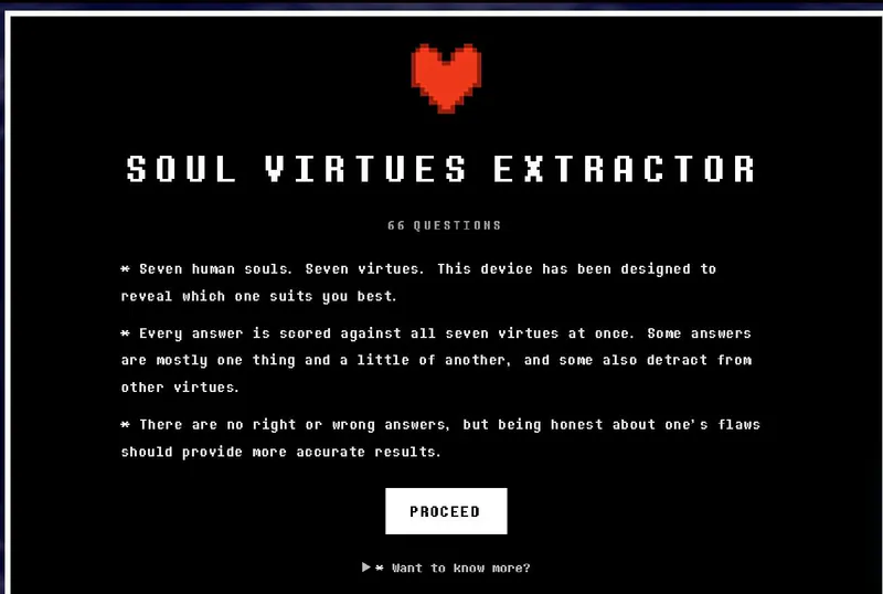 Soul Virtues Extractor - Retro Personality Quiz