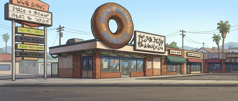 Holy Moly Doughnuts Background artwork for Holy Moly Doughnuts in Friday Fighters