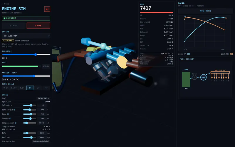 Engine Simulator 3D – Build & Rev Engines Online