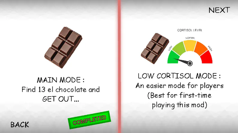 Selección de modos Pantalla de modos con Main Mode y Low Cortisol Mode