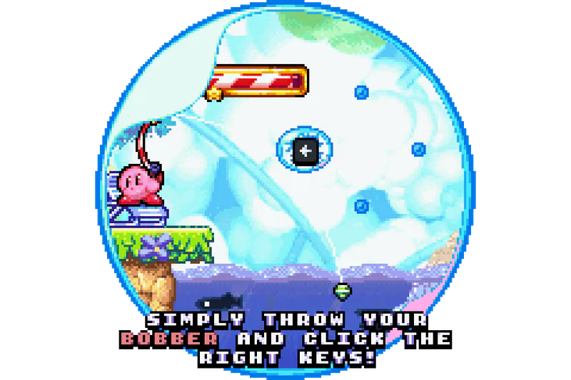 A fishing stage from Kirby Soft and Wet