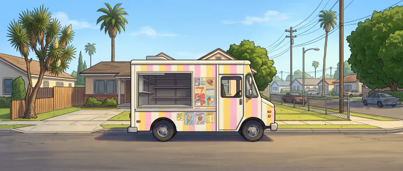 Big Worm's Ice Cream Truck Background artwork for Big Worm's Ice Cream Truck in Friday Fighters