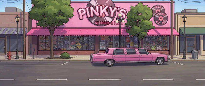 Pinky's Record Shop Background artwork for Pinky's Record Shop in Friday Fighters