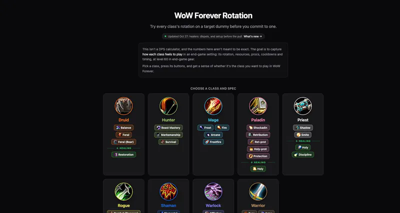 WoW Forever Rotation Simulator – Practice Class Rotations in Your Browser