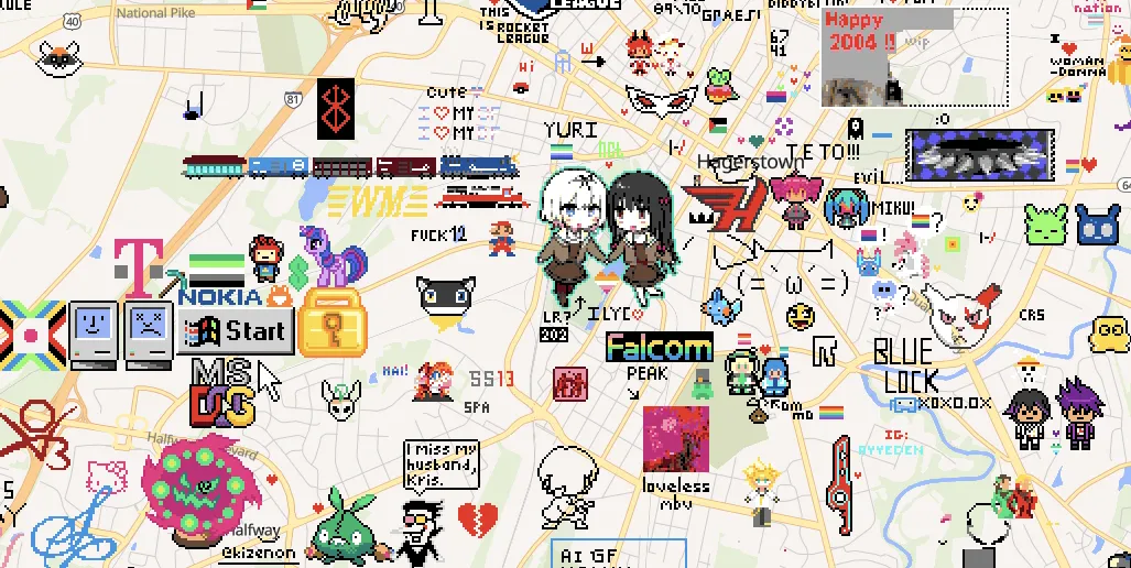 Wplace pixel artwork - digital art creation screenshot
