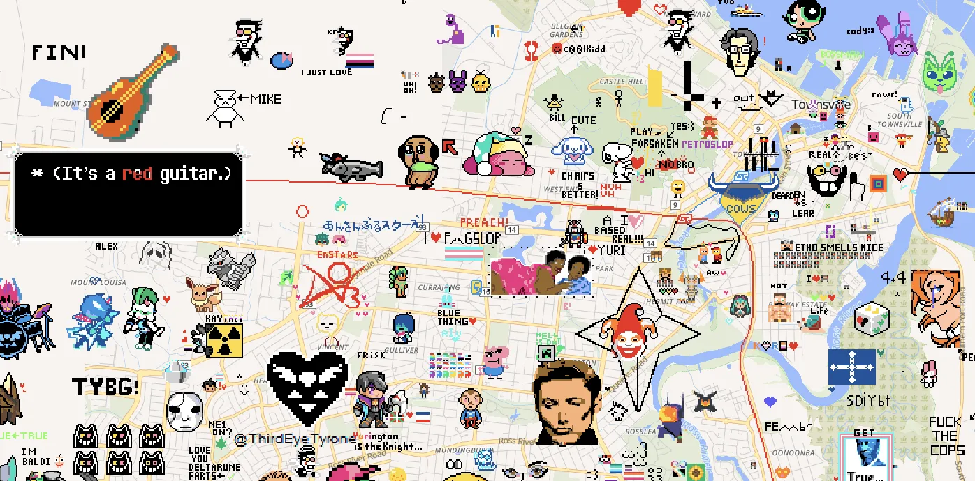 Wplace.live creator showcase - pixel art gallery screenshot