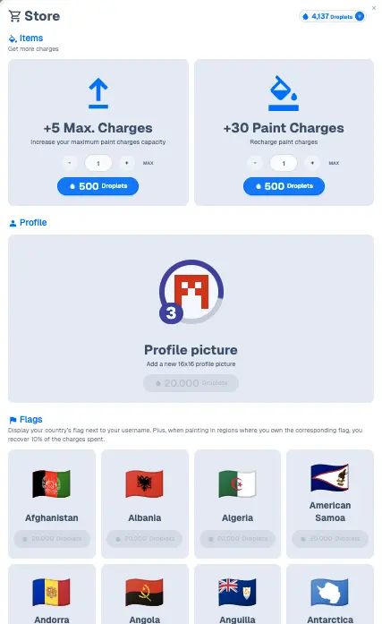 Wplace Store System